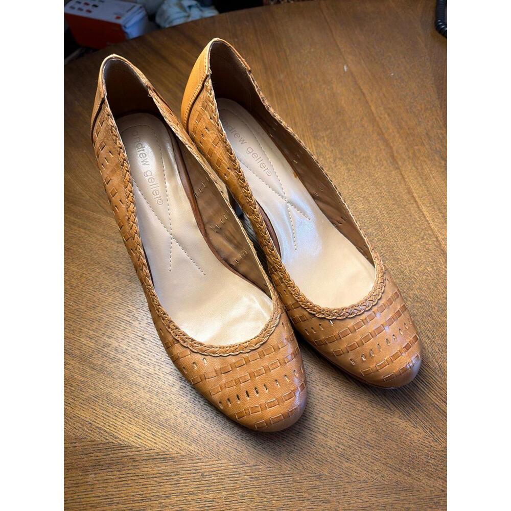 Tan leather high heels from Andrew Geller